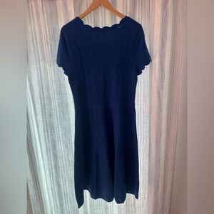 NWT Talbots Classic Knit Royal Midi Dress with Scalloped Details